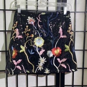 Jealous Tomato Sequin Embroidered Mini Skirt Sz S